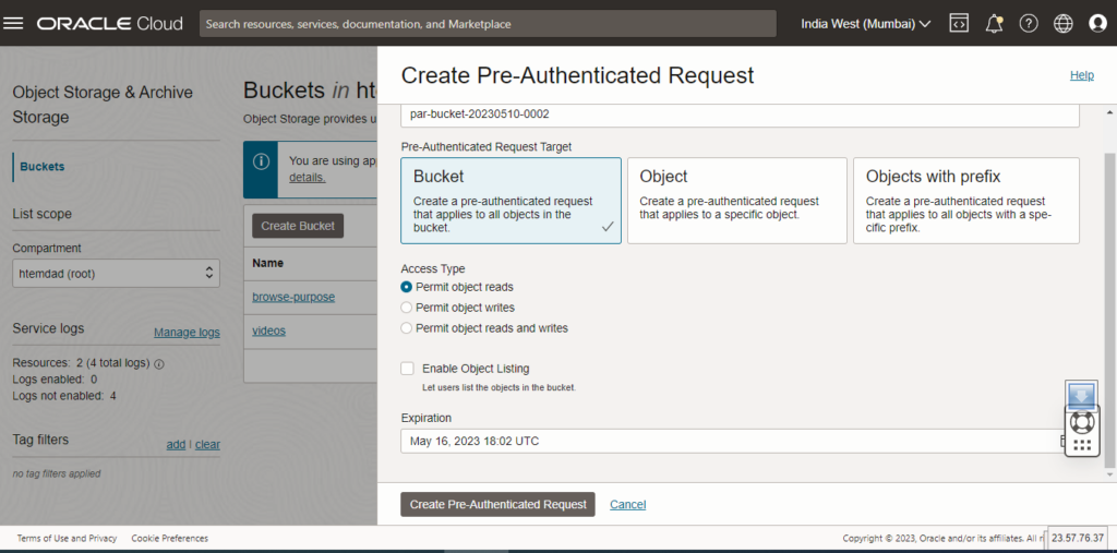 Multipart Upload on OCI Bucket / Object Storage using OCICLI in