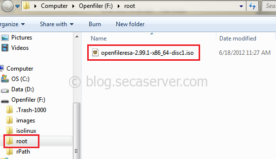 how to install openfiler from usb